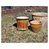 Outdoor Ceramic Planters Bundle Varying Sizes