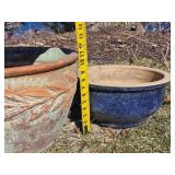 Outdoor Ceramic Planters Bundle Varying Sizes