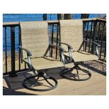 Contemporary Swivel Patio Chair Pair