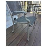 Beautiful Cast Aluminum Dining Patio Table with Tile Inserts and Provincial frame Details