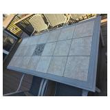 Beautiful Cast Aluminum Dining Patio Table with Tile Inserts and Provincial frame Details
