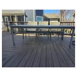 Beautiful Cast Aluminum Dining Patio Table with Tile Inserts and Provincial frame Details
