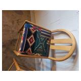 Playful Counter Stools with Navajo Pattern Upholstered Seats