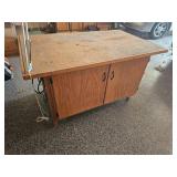 Rugged Rolling Woodshop Storage and Table