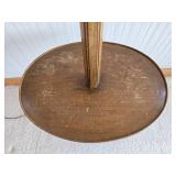 Vintage Style Floor Lamp with Round Table and Pleated Shade