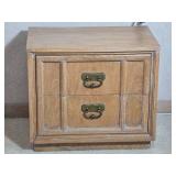 Dixie Furniture Two Drawer Nightstand with Brass Pulls