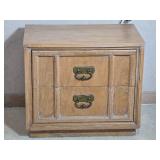 Dixie Furniture Two Drawer Nightstand with Brass Pulls