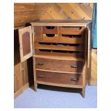 Two Tone Vintage Cabinet with Drawer and Double Door Storage
