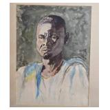 Framed Portrait Watercolor Painting Signed and Dated 1959