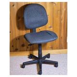 Adjustable Rolling Office Chair in Charcoal Upholstery