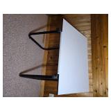 Adjustable Drafting Table with White Top and Metal Base