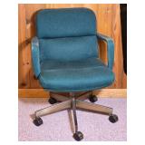 Mid Century Style Upholstered Swivel Office Chair with Metal Base