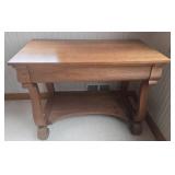Traditional Wooden Console Table with Scroll Supports