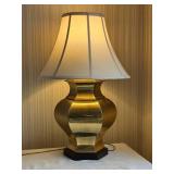 Contemporary Table Lamp with Sculptural Brass Base