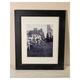 Framed Vintage Black and White City Street Photograph