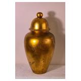 Decorative Gold Tone Urn with Lid
