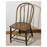Antique Windsor Style Wooden Chair with Spindle Back