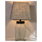 Contemporary Glass Jar Table Lamp with Fabric Shade