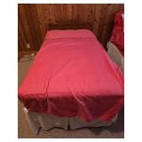 Pair of Twin Beds with Linens and Bed Skirts