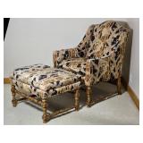 Upholstered Accent Chair with Matching Ottoman