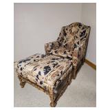 Upholstered Accent Chair with Matching Ottoman