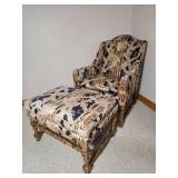 Upholstered Accent Chair with Matching Ottoman
