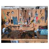 Workshop Tool Wall and Bench Assortment