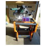 MasterForce 12 miter saw. Looks nearly new. On rolling stand. As shown.