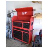 Milwaukee roller tool box. Upper & lower. 46 x 18 x 63. Hardly used. As shown.