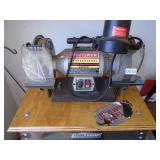 Craftsman 8 grinder/brass wheel variable speed on stand. As shown.