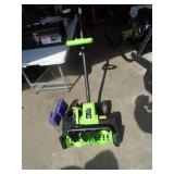 Earthwise 12 amp 16 110 volt snow blower for patios or sidewalks. As shown.