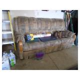 80 couch with recliners on both ends & all contents shown. Must take everything. will be paid $25.00 to bid As shown.