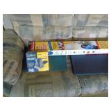 80 couch with recliners on both ends & all contents shown. Must take everything. will be paid $25.00 to bid As shown.