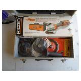 Rigid angle grinder with accessories.