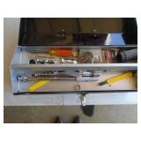 Tool box with assorted tools. As shown.