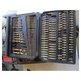 Drill bit assortment in sliding tray box. As shown.