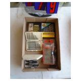 Flat of extractors & drill bits. As shown.