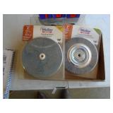 8 grinding wheel & wire brush. As shown.