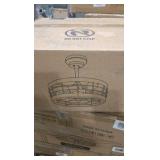 HINNIXY 16.5 in. Indoor Black Ceiling Fan Caged Ceiling Fan with Lights and Remote Industrial Enclosed Ceiling Fan