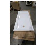 Delta Classic 500 60 in. L x 32 in. W Alcove Shower Pan Base with Right Drain in High Gloss White