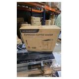 COWSAR 2-Cups 20-Bar Silver Stainless Steel Espresso Machine with Milk Frother Professional Espresso Maker