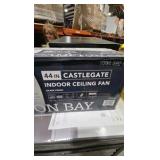 Hampton Bay Castlegate 44 in. Integrated LED Indoor Silver Ceiling Fan with 3 Reversible Blades, Light Kit and Remote Control