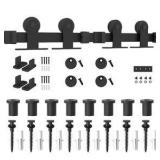 WINSOON 10 ft. /120 in. Top Mount Sliding Barn Door Hardware Track Kit for Double Doors with Non-Routed Floor Guide