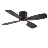 42 in. LED Indoor/Outdoor 4-Blade Black Ceiling Fan with Light and Remote Control Included
