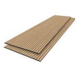 (6) sunwings 2/5 in. x 1.96 ft. x 7.87 ft. Natural Oak Wood Slat Acoustic Panels 3D Decorative Wall Paneling (186 sq. ft.)
