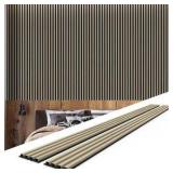 12-Pieces 102 In. x 6.5 In. x 0.94 In. WPC 3D Wood Wall Paneling for Interior Wall Decor Light, Black (55 sq. ft.)