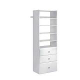 Closet Evolution Premier 25 in. W Classic White Tower Unit Wall Mount 6-Shelf Wood Closet System