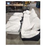 9 ft Cream colored Couch with foot rest