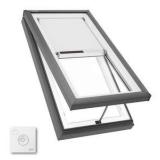 VELUX 22-1/2 x 46-1/2 in. Manual Venting Curb Mount Skylight with Laminated Low-E3 Glass, Solar Powered Room Darkening Shade