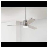 Hampton Bay Castlegate 44 in. Integrated LED Indoor Silver Ceiling Fan with 3 Reversible Blades, Light Kit and Remote Control